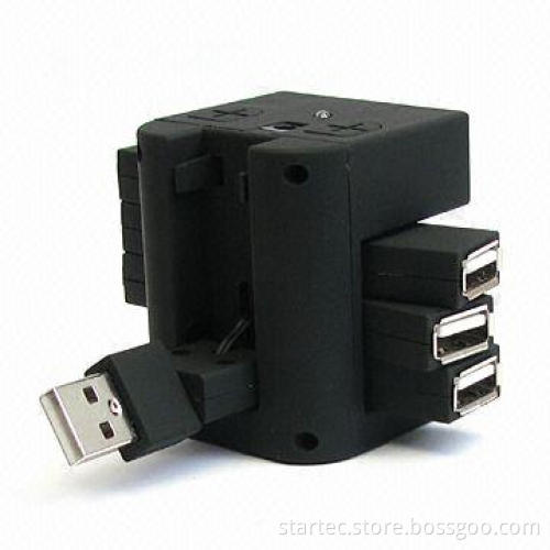 Rubber-coated Housing 7-port USB Hub, Supports Plug-and-play Function
